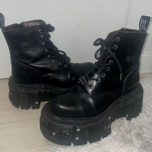New Rock M-Tank083 C1 Black Platform Boots | Size 41 / 9.5
